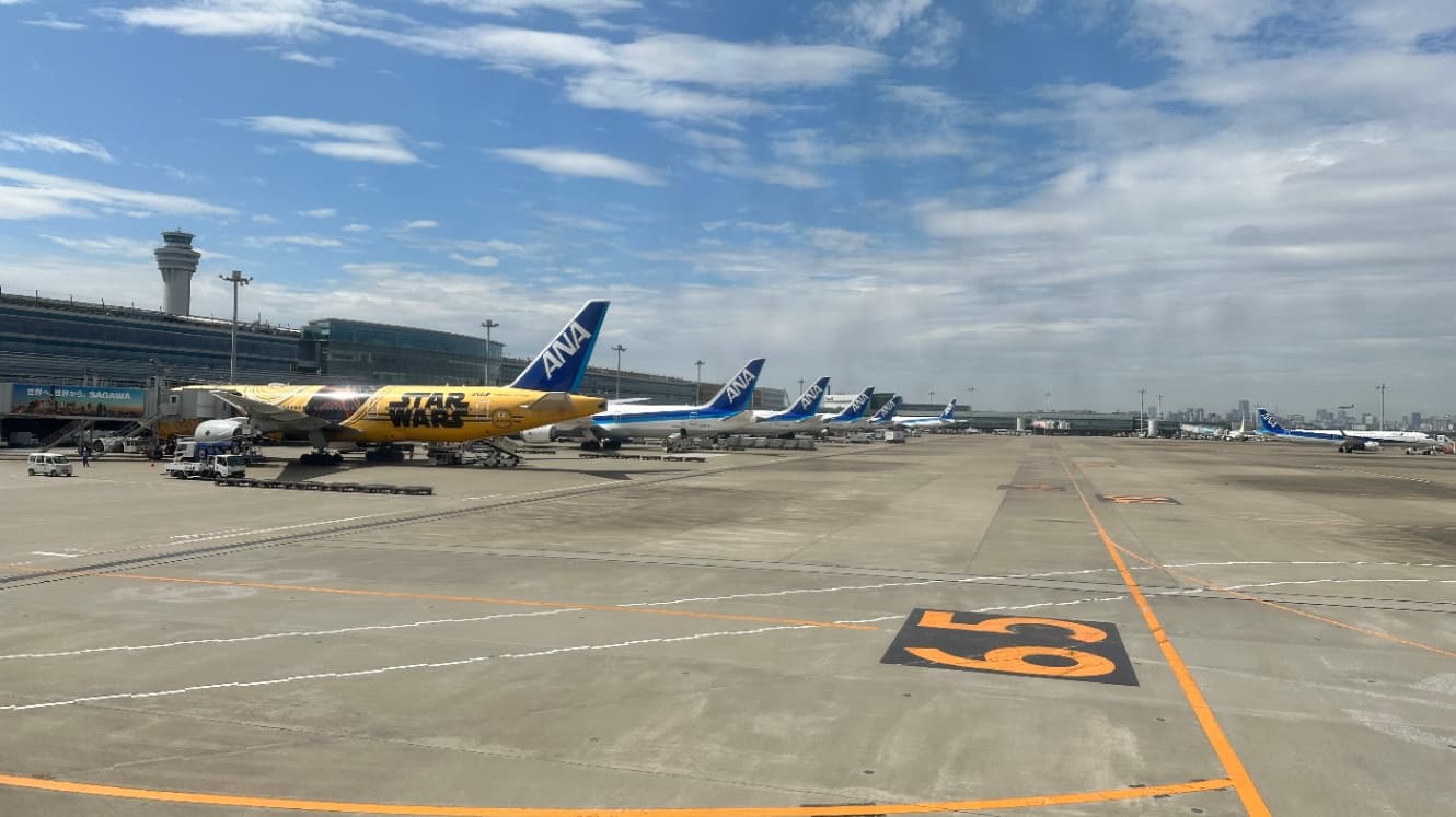 伊丹空港でのフライト情報